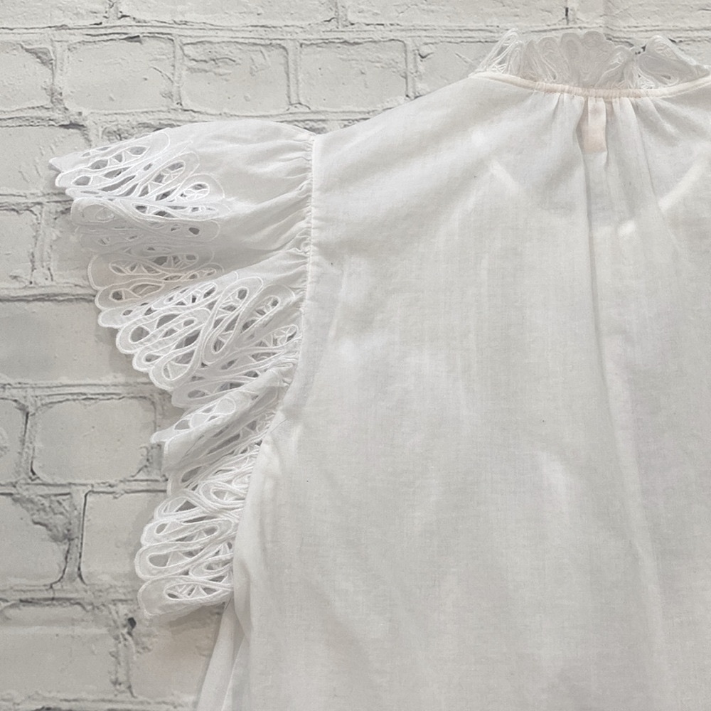 Rebecca Taylor Nouveau Eyelet Cotton Top - Picture 11 of 14